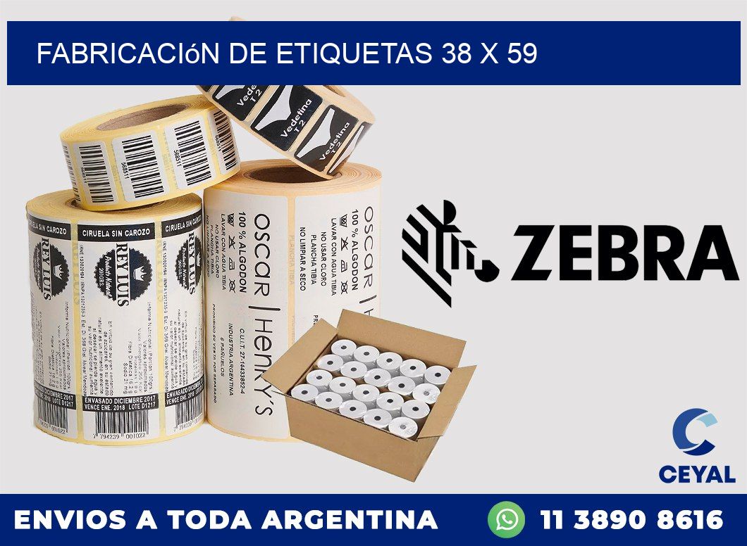 Fabricación de etiquetas 38 x 59