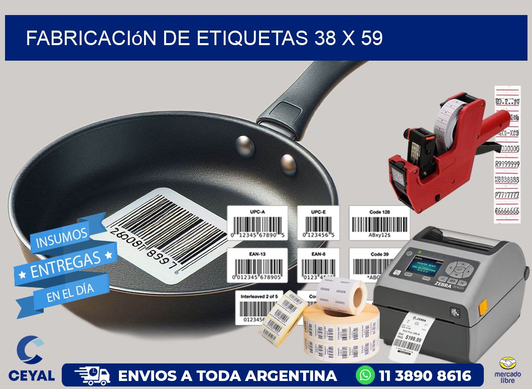 Fabricación de etiquetas 38 x 59