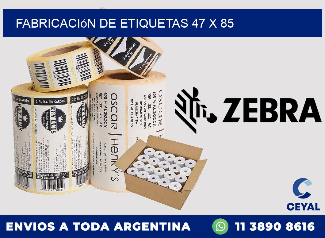 Fabricación de etiquetas 47 x 85