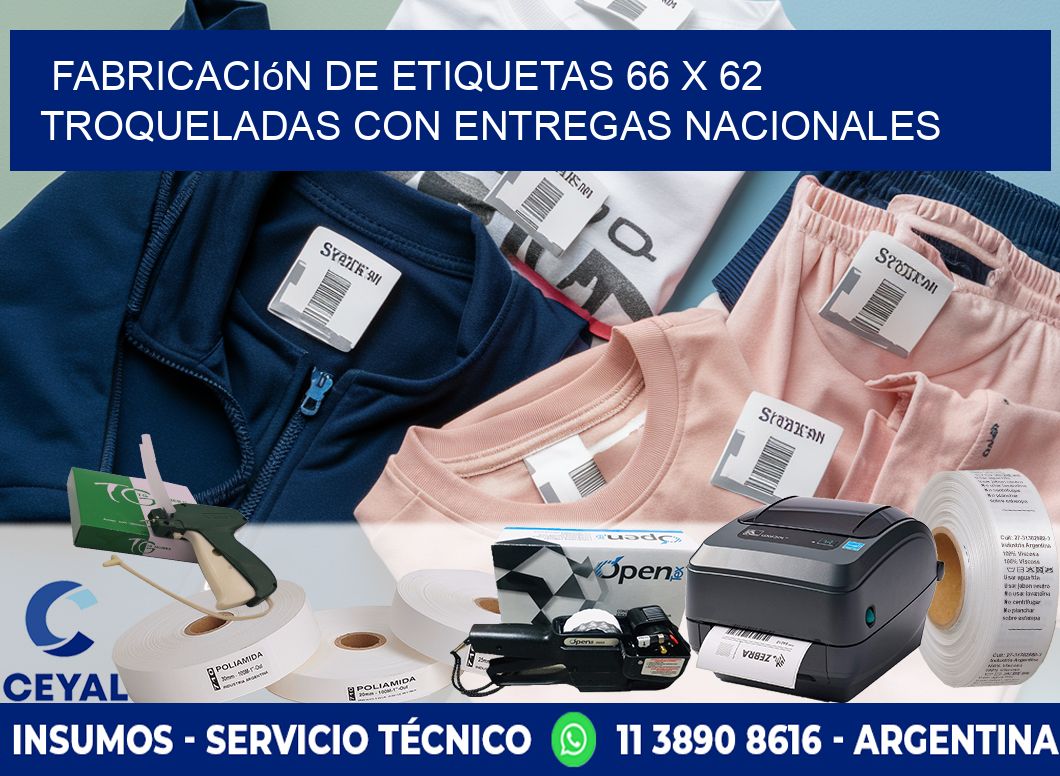 Fabricación de etiquetas 66 x 62 troqueladas con entregas nacionales