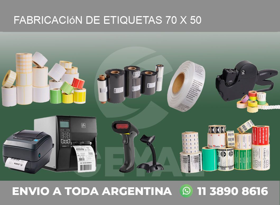 Fabricación de etiquetas 70 x 50