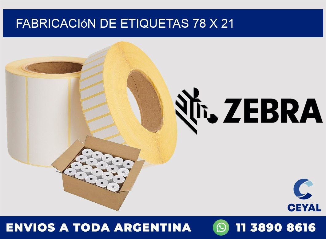 Fabricación de etiquetas 78 x 21