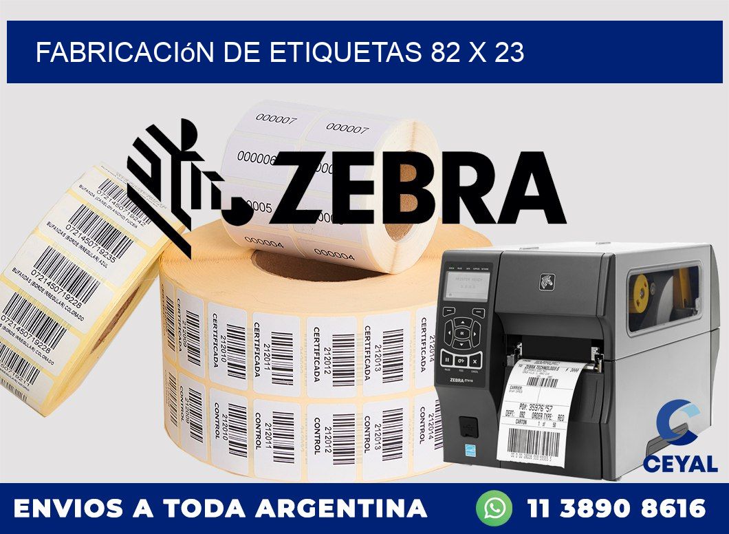 Fabricación de etiquetas 82 x 23