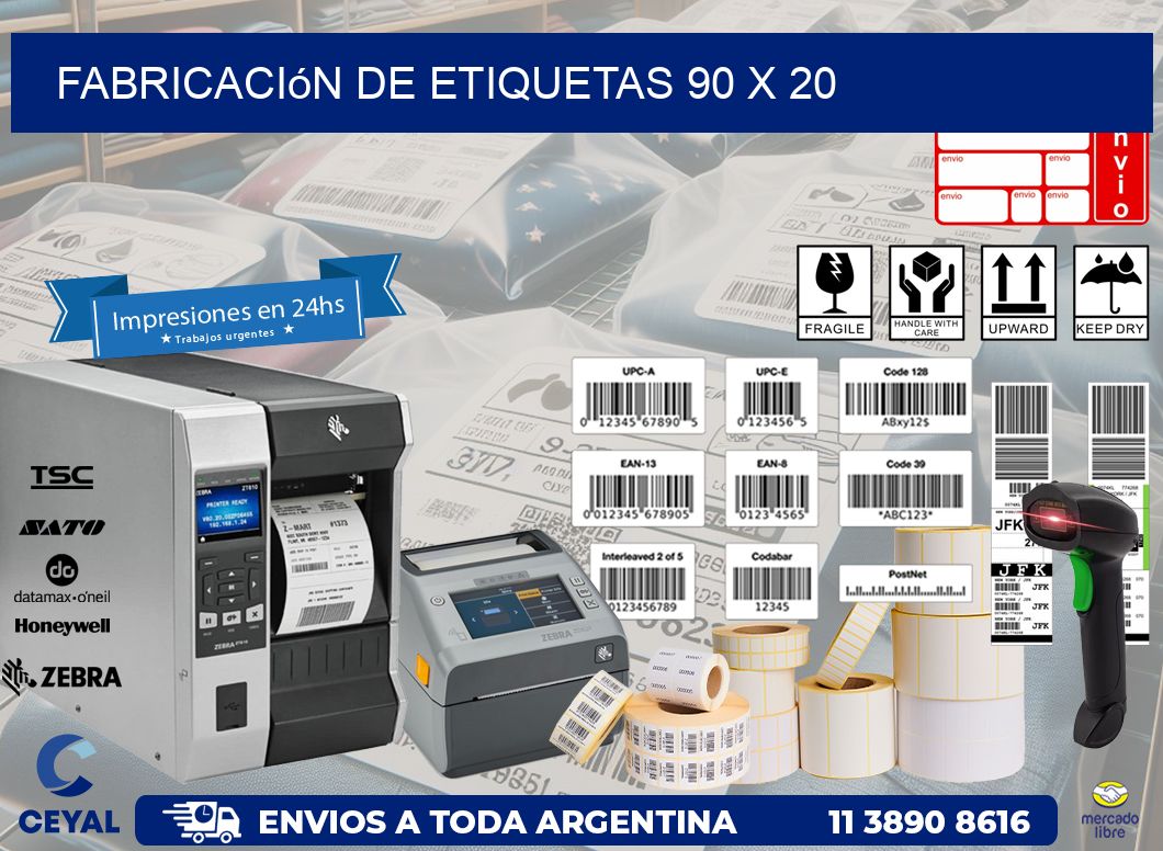 Fabricación de etiquetas 90 x 20