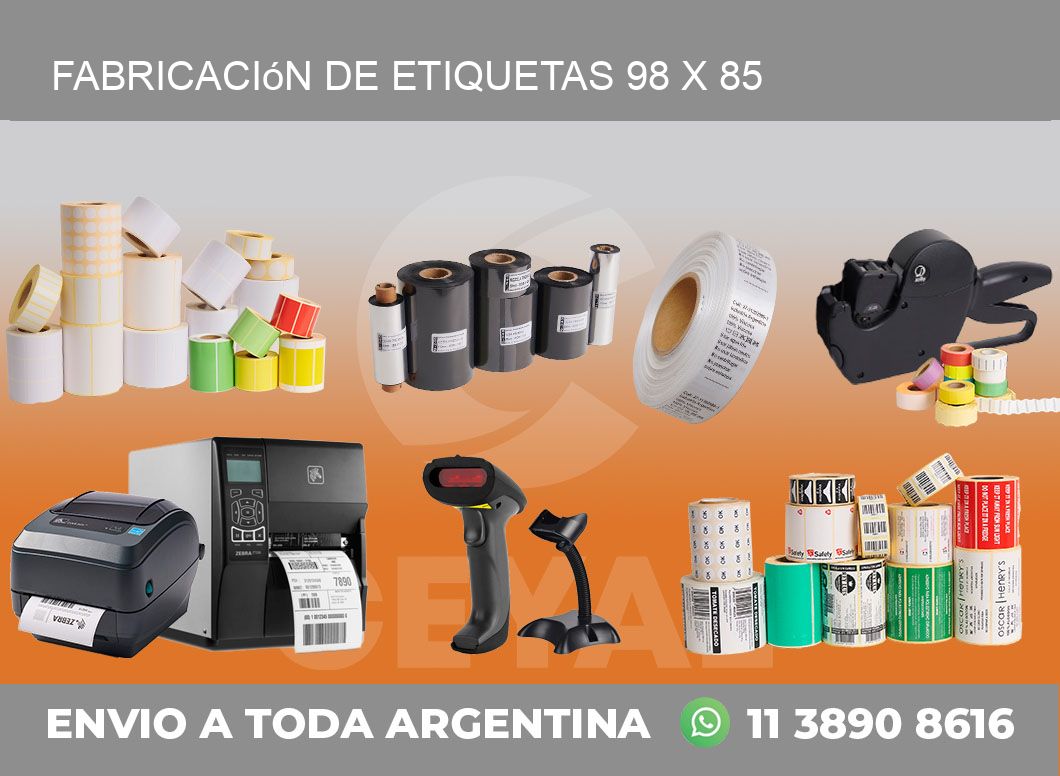 Fabricación de etiquetas 98 x 85