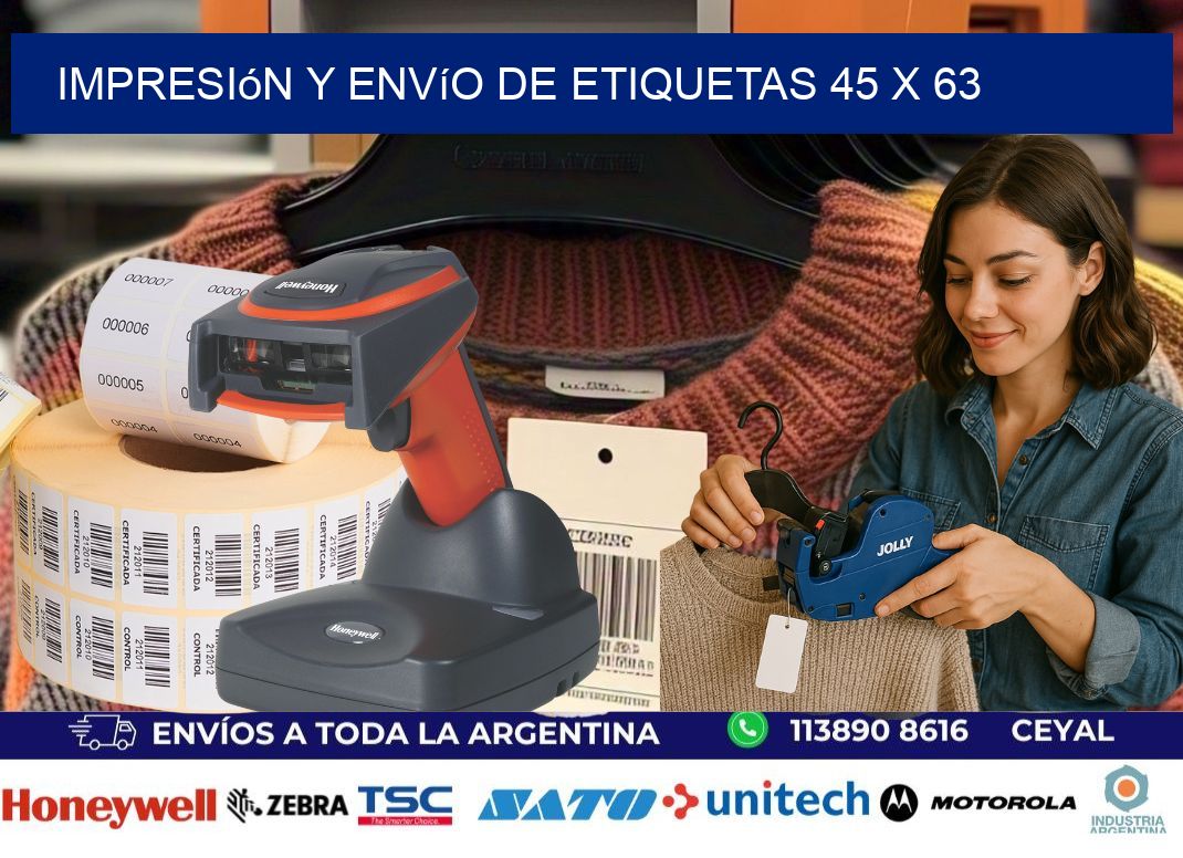 Impresión y envío de etiquetas 45 x 63