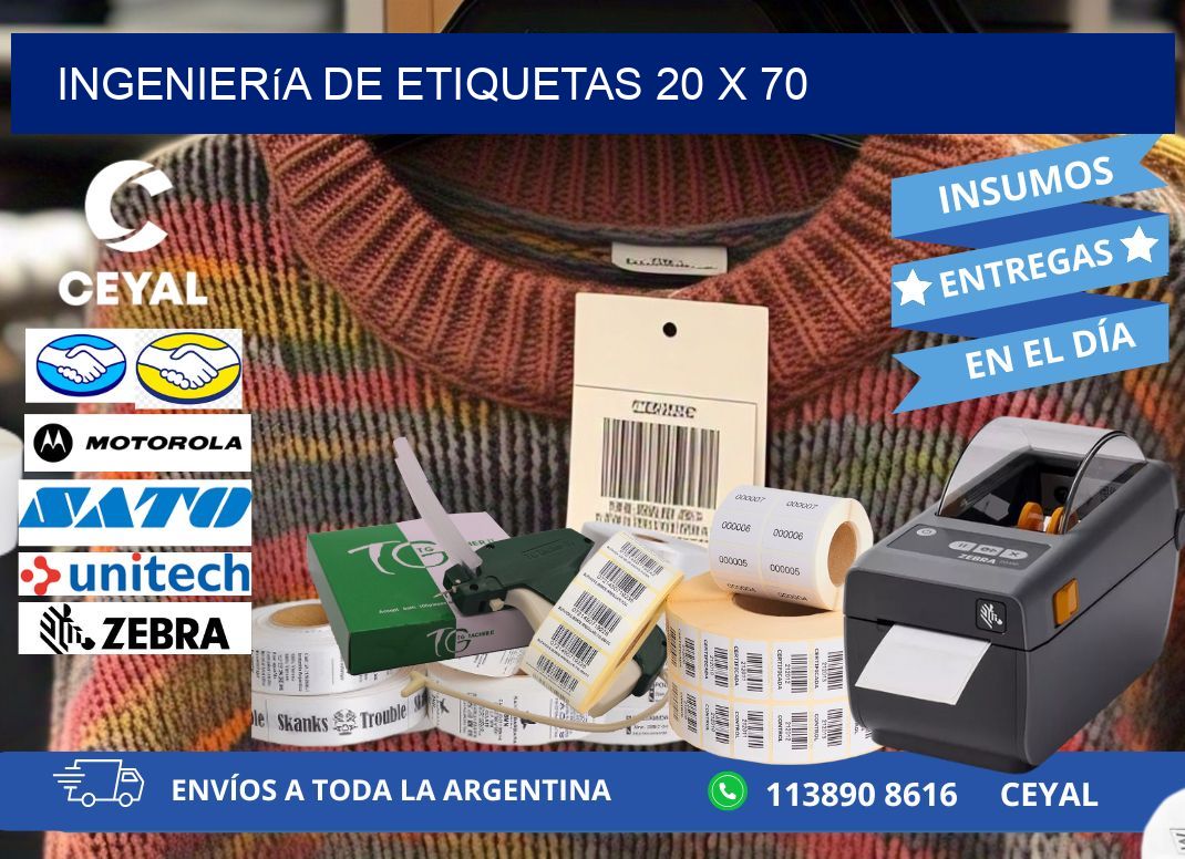 Ingeniería de etiquetas 20 x 70