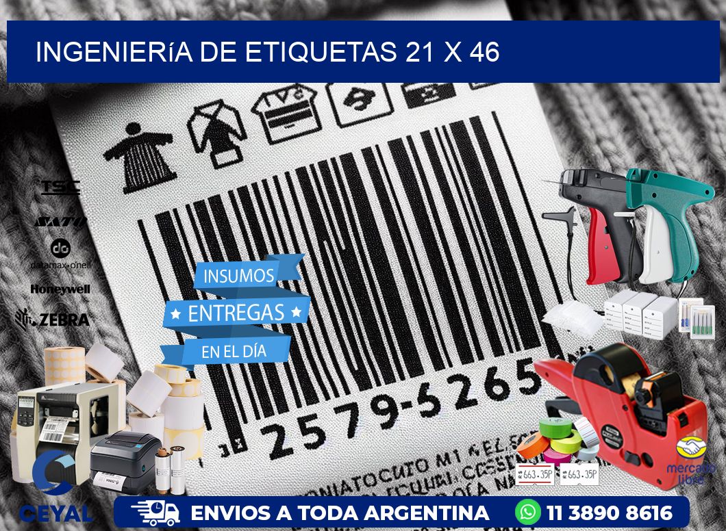 Ingeniería de etiquetas 21 x 46