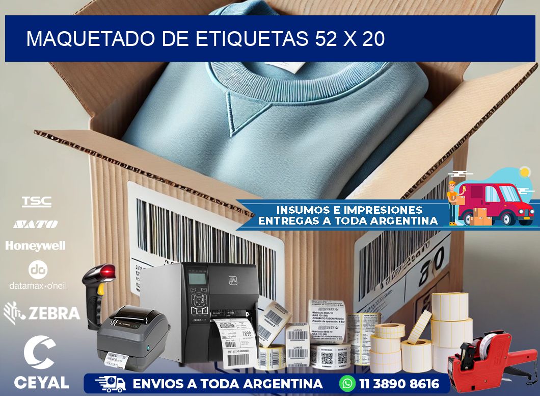 Maquetado de etiquetas 52 x 20