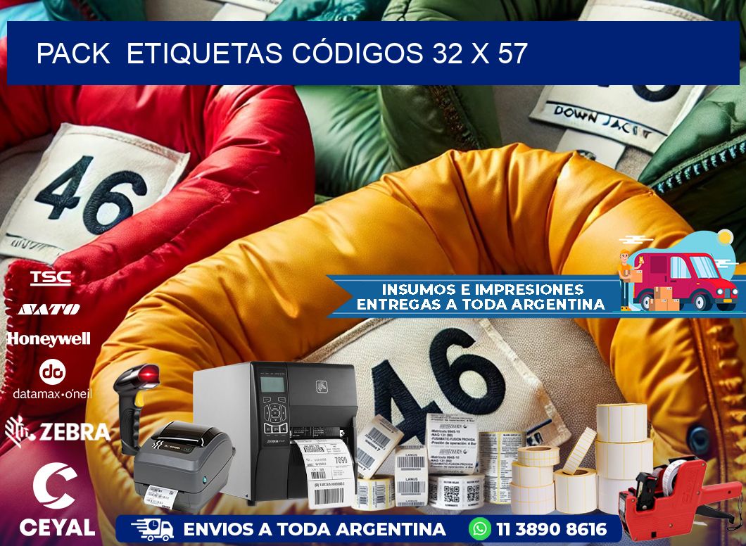 Pack ETIQUETAS CÓDIGOS 32 x 57