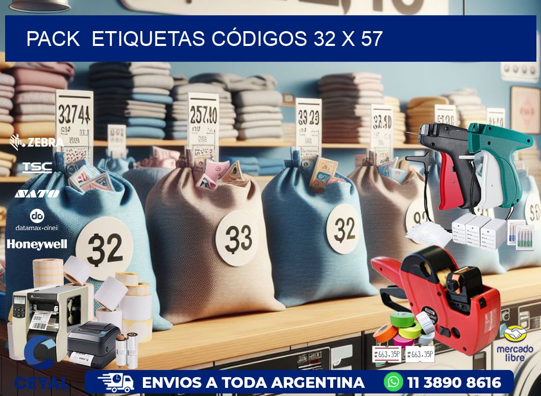 Pack ETIQUETAS CÓDIGOS 32 x 57