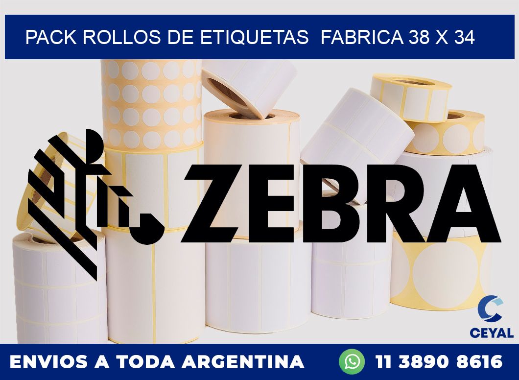 Pack ROLLOS DE ETIQUETAS FABRICA 38 x 34