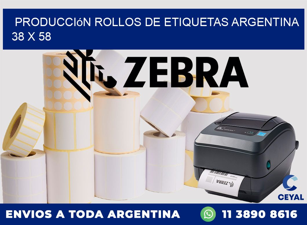 Producción ROLLOS DE ETIQUETAS ARGENTINA 38 x 58