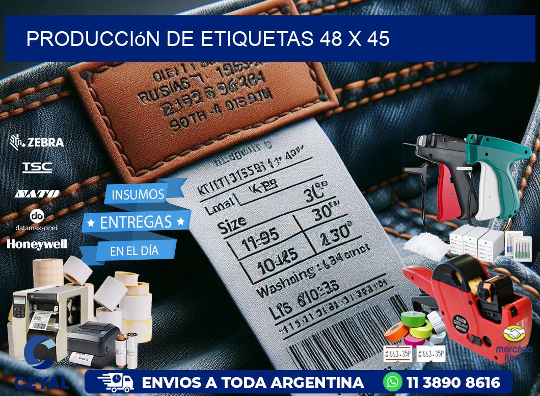 Producción de etiquetas 48 x 45