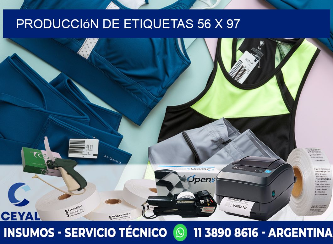 Producción de etiquetas 56 x 97