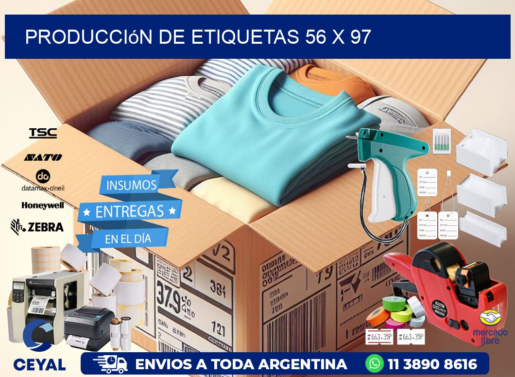 Producción de etiquetas 56 x 97