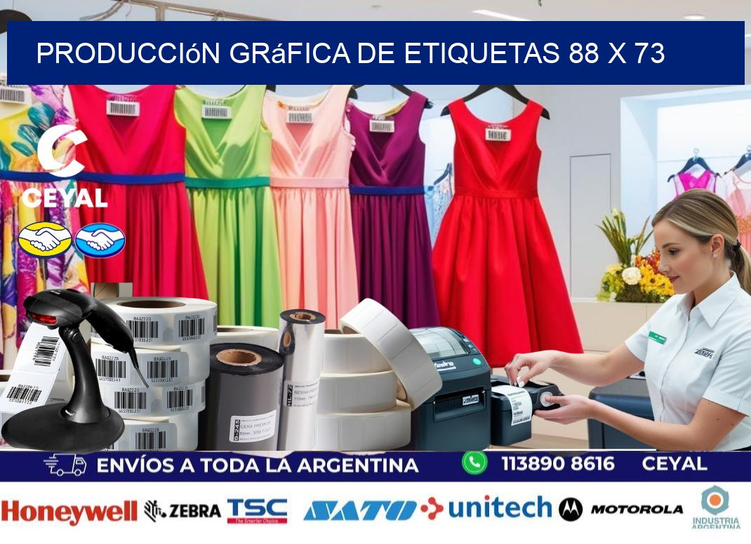 Producción gráfica de etiquetas 88 x 73