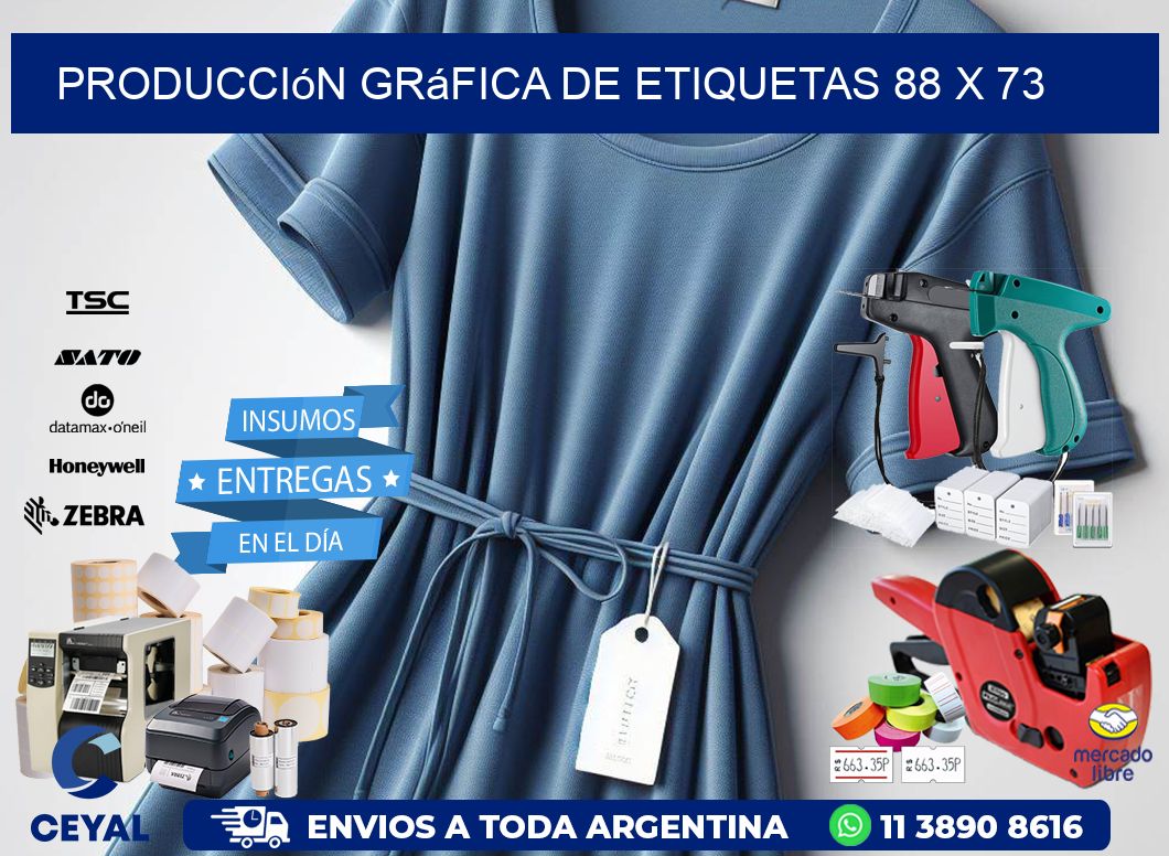 Producción gráfica de etiquetas 88 x 73