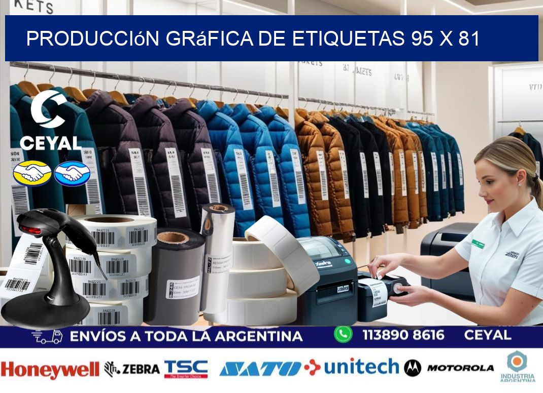 Producción gráfica de etiquetas 95 x 81