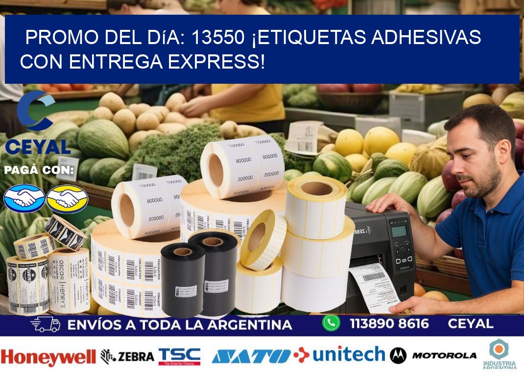 Promo del Día: 13550 ¡Etiquetas Adhesivas con Entrega Express!
