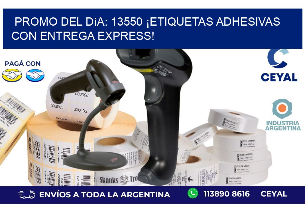 Promo del Día: 13550 ¡Etiquetas Adhesivas con Entrega Express!
