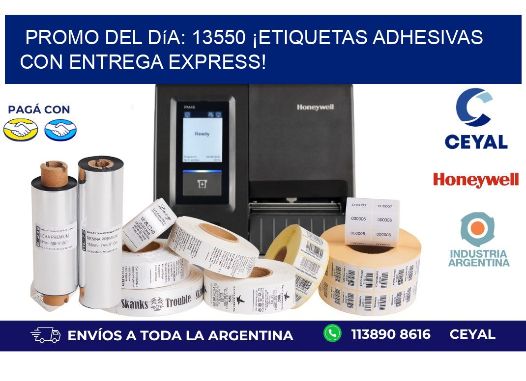 Promo del Día: 13550 ¡Etiquetas Adhesivas con Entrega Express!