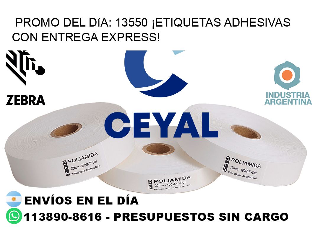 Promo del Día: 13550 ¡Etiquetas Adhesivas con Entrega Express!