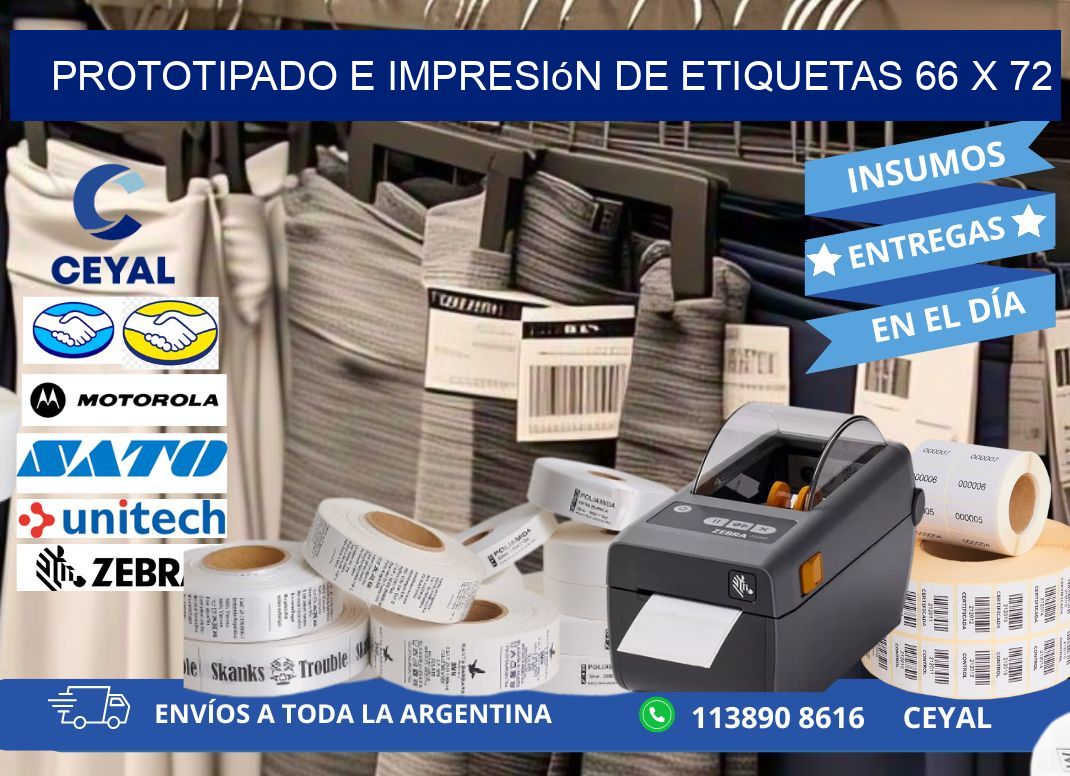 Prototipado e impresión de etiquetas 66 x 72