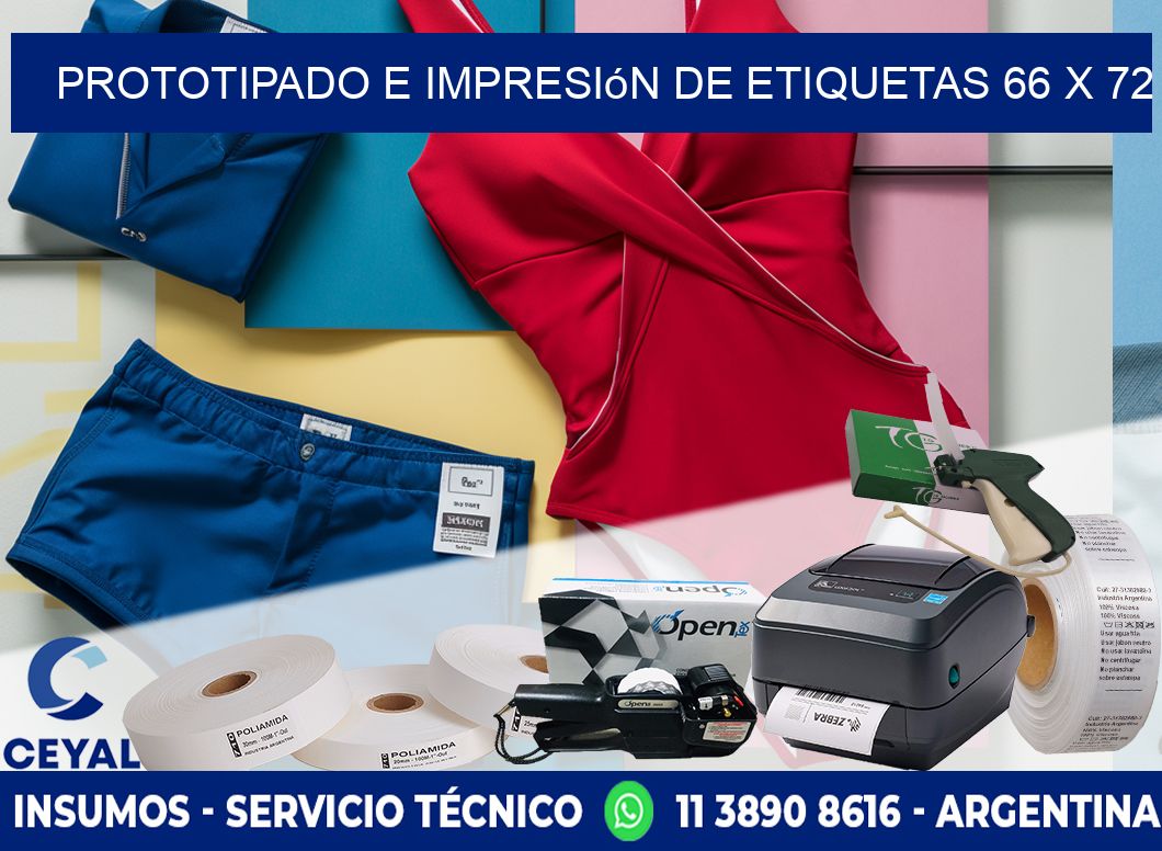 Prototipado e impresión de etiquetas 66 x 72