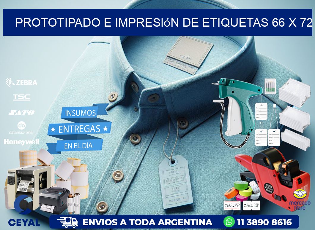 Prototipado e impresión de etiquetas 66 x 72