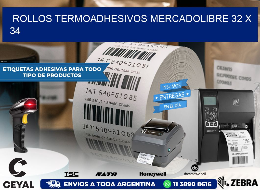 ROLLOS TERMOADHESIVOS MERCADOLIBRE 32 x 34