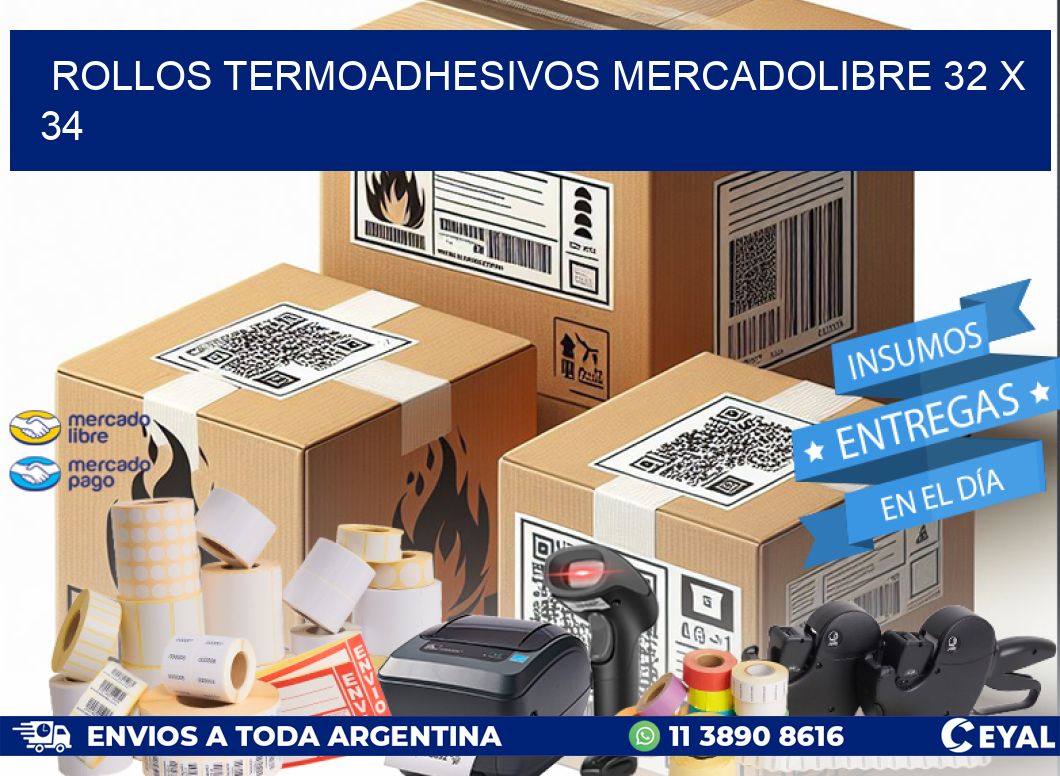 ROLLOS TERMOADHESIVOS MERCADOLIBRE 32 x 34