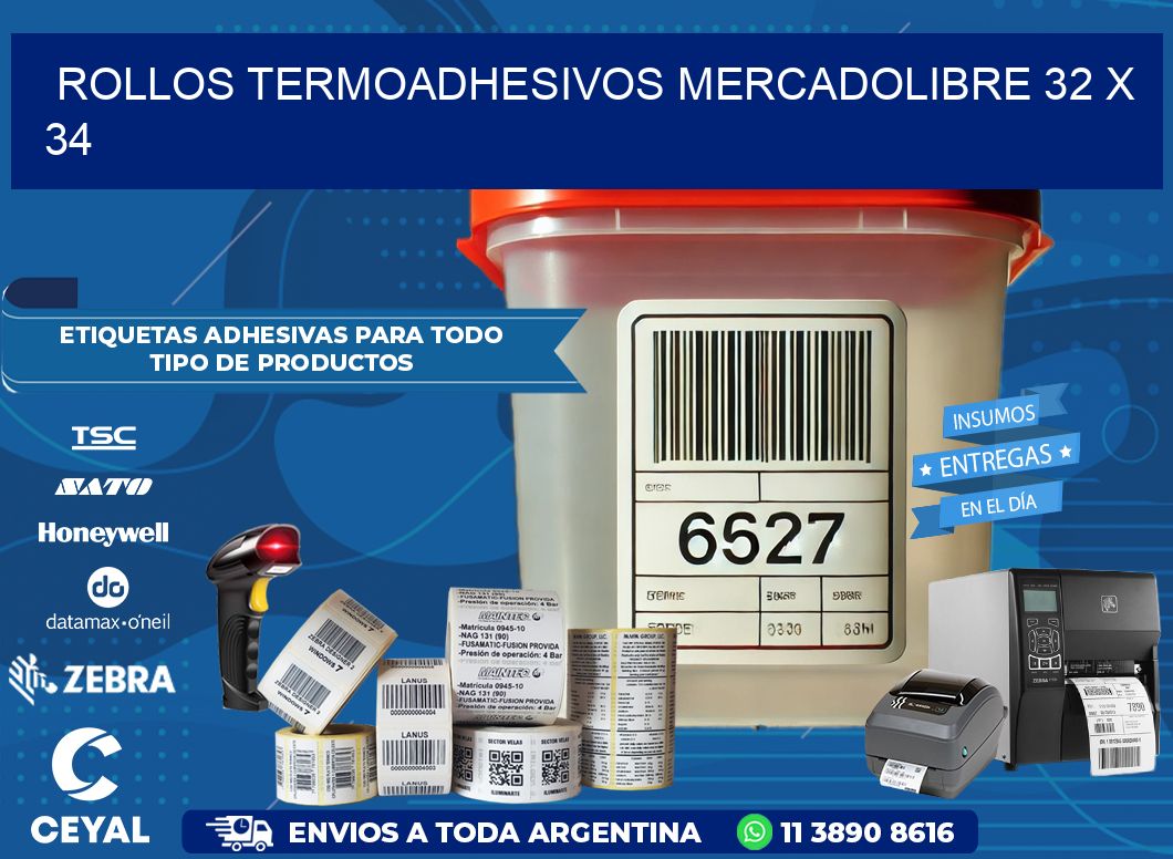 ROLLOS TERMOADHESIVOS MERCADOLIBRE 32 x 34