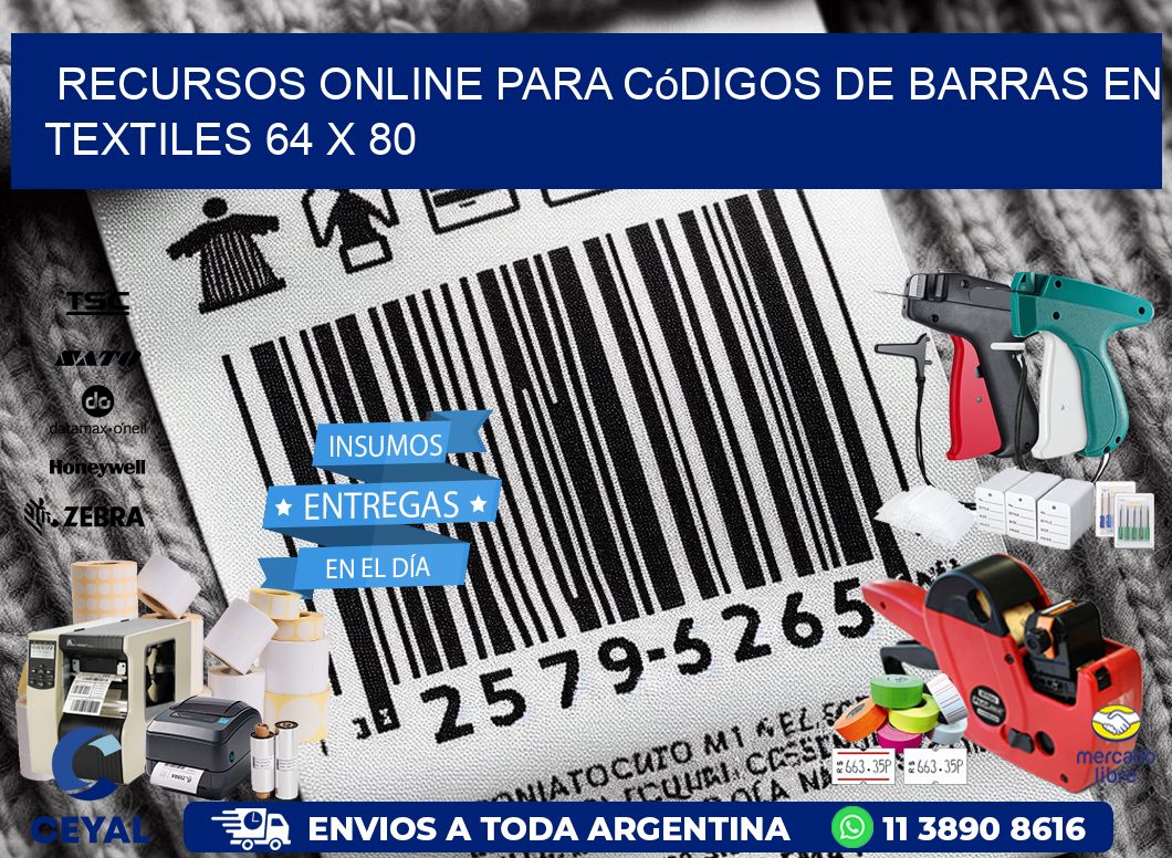 Recursos Online para Códigos de Barras en Textiles 64 x 80