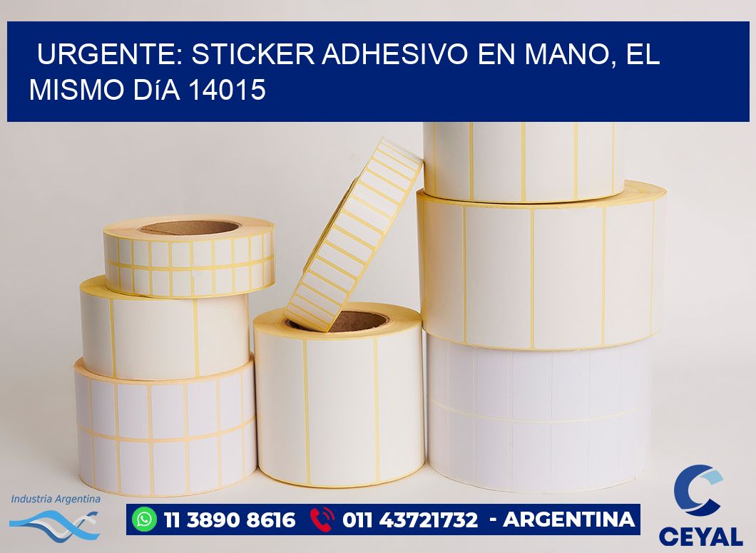 Urgente: Sticker adhesivo en Mano, el Mismo Día 14015