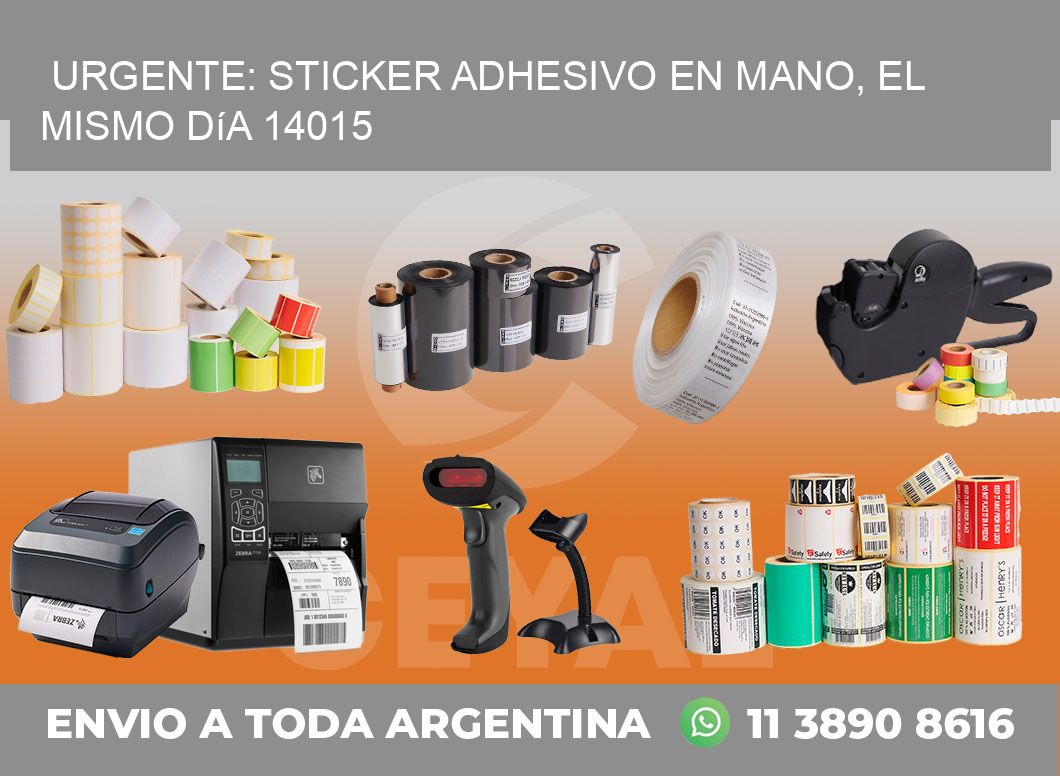 Urgente: Sticker adhesivo en Mano, el Mismo Día 14015