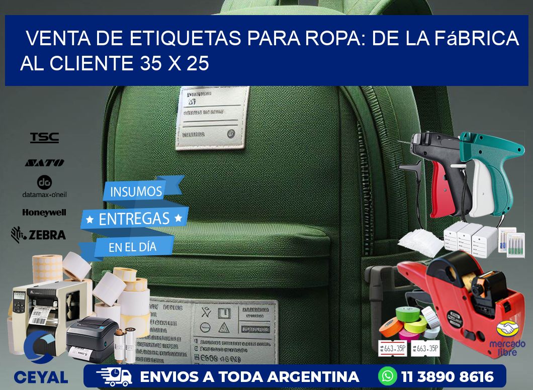 Venta de Etiquetas para Ropa: De la Fábrica al Cliente 35 x 25