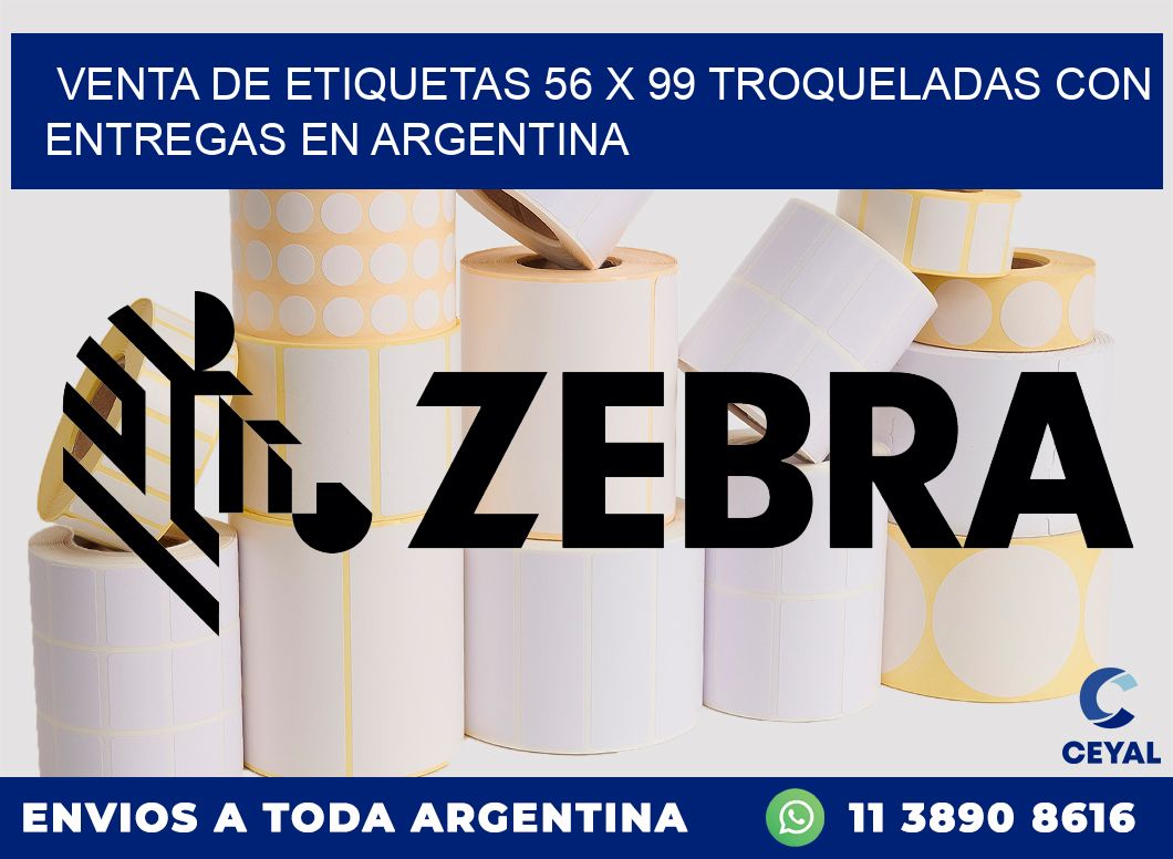 Venta de etiquetas 56 x 99 troqueladas con entregas en Argentina