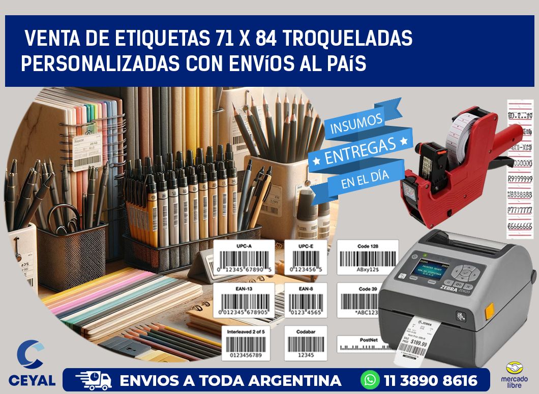 Venta de etiquetas 71 x 84 troqueladas personalizadas con envíos al país