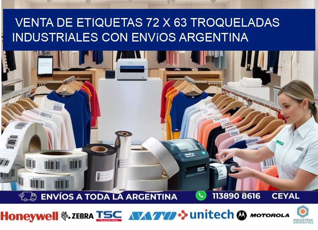 Venta de etiquetas 72 x 63 troqueladas industriales con envíos Argentina