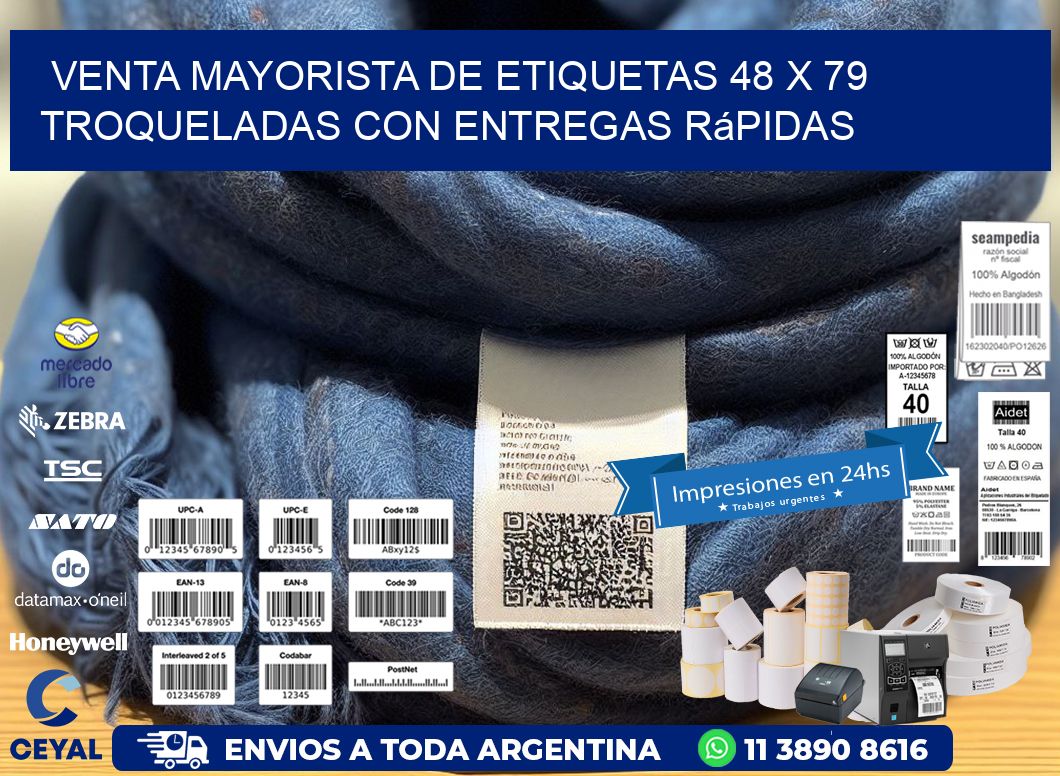 Venta mayorista de etiquetas 48 x 79 troqueladas con entregas rápidas