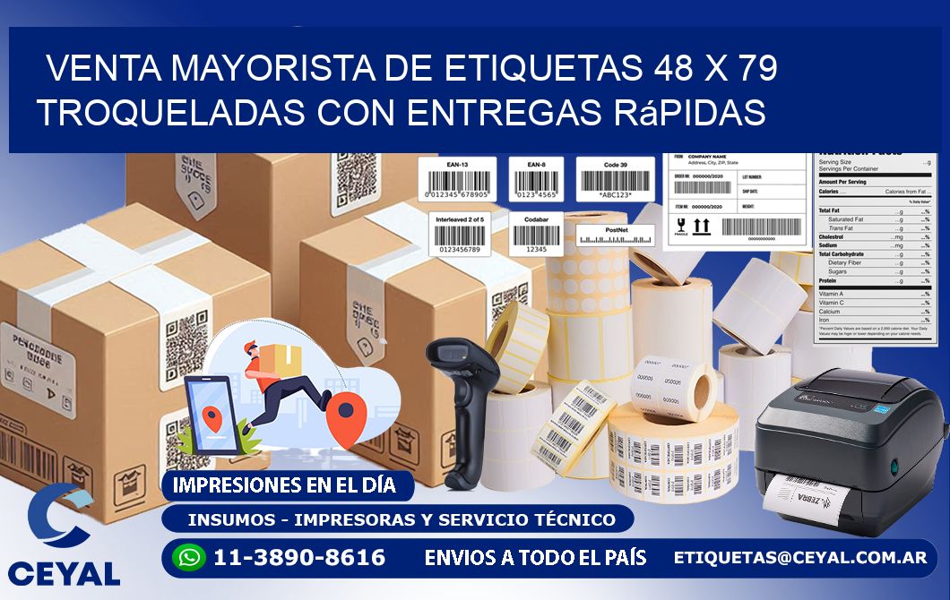 Venta mayorista de etiquetas 48 x 79 troqueladas con entregas rápidas