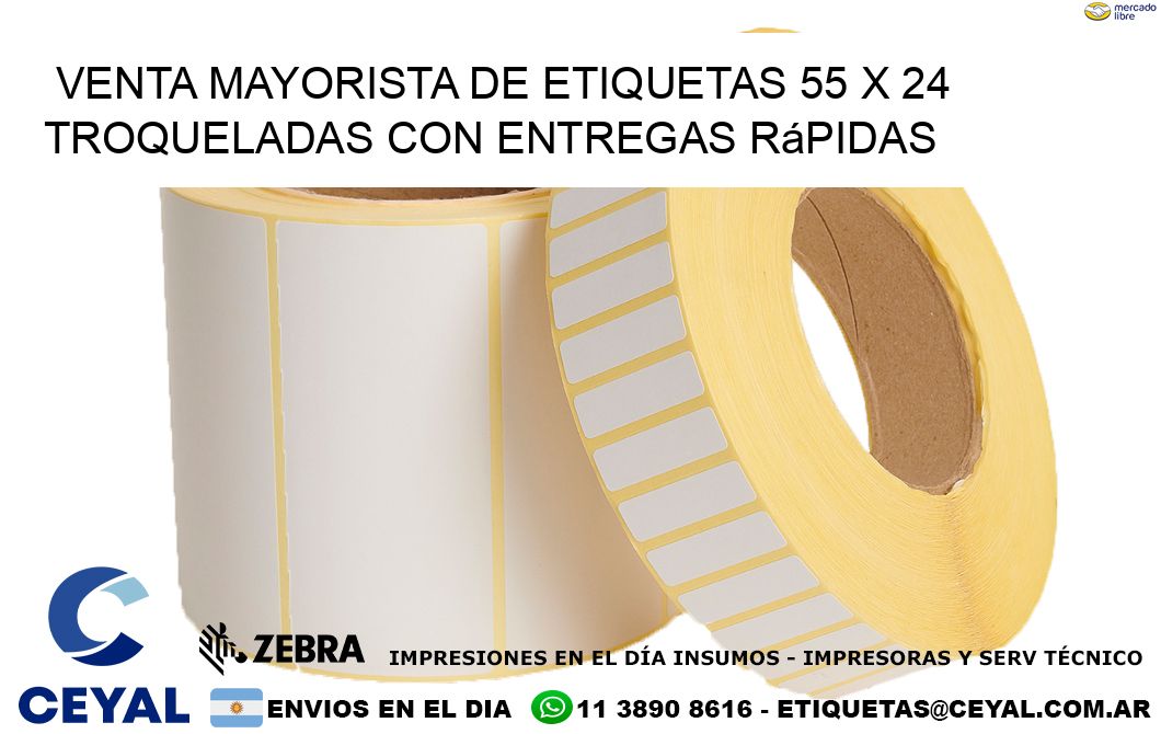 Venta mayorista de etiquetas 55 x 24 troqueladas con entregas rápidas