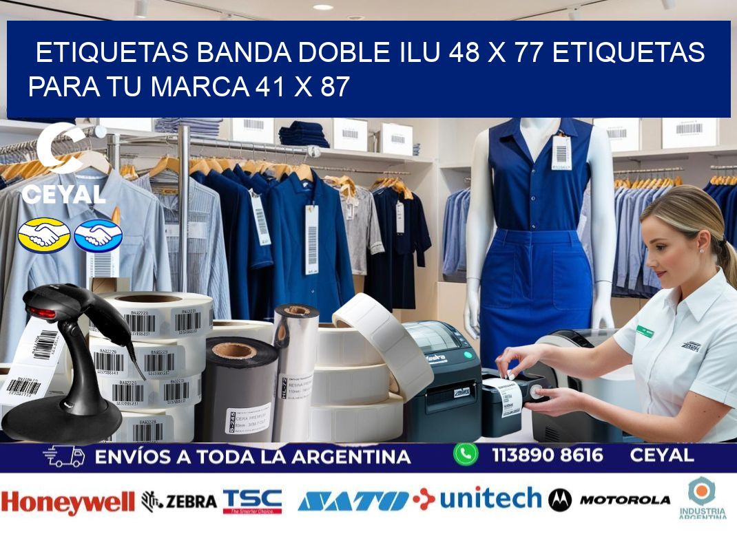 etiquetas banda doble ilu 48 x 77 etiquetas para tu marca 41 x 87
