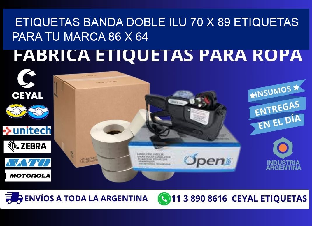etiquetas banda doble ilu 70 x 89 etiquetas para tu marca 86 x 64