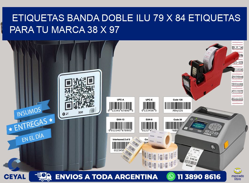 etiquetas banda doble ilu 79 x 84 etiquetas para tu marca 38 x 97