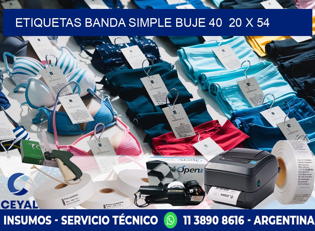 etiquetas banda simple buje 40  20 x 54
