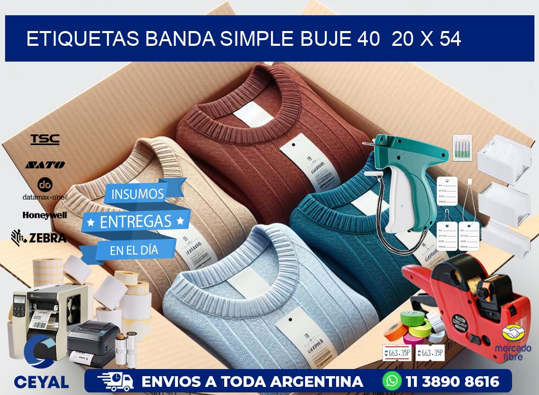 etiquetas banda simple buje 40  20 x 54