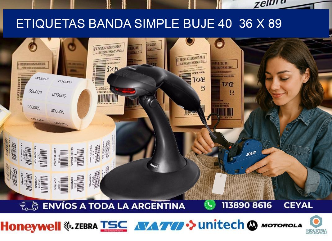 etiquetas banda simple buje 40  36 x 89