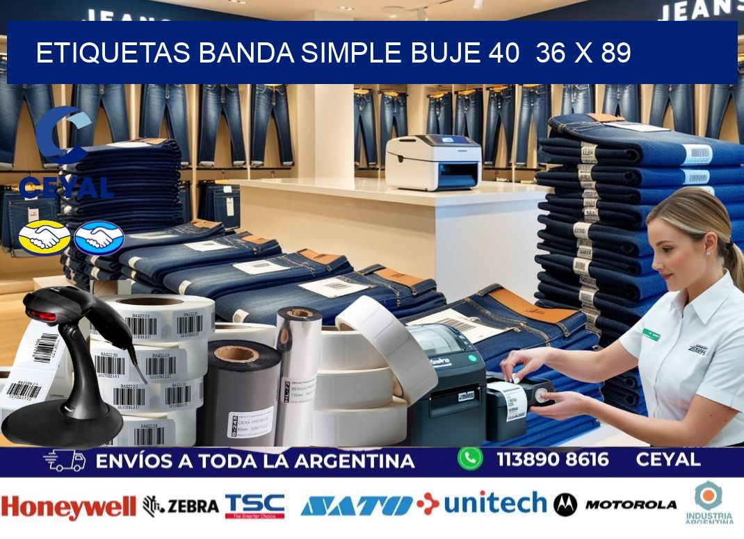 etiquetas banda simple buje 40  36 x 89